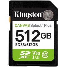 Kingston 512GB SDXC Canvas Select Plus Gen3 U3